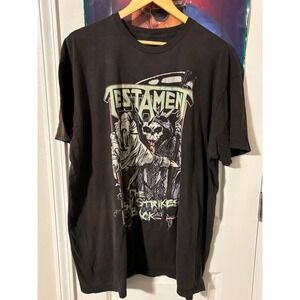 Testament The Bay Strikes Back Tour T Shirt Black Graphic Print Men's Large